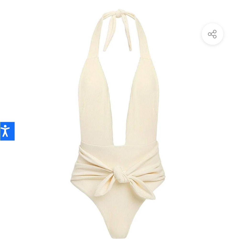 Montce cream tropez tie up one piece